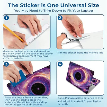 Reusable Universal Laptop Skin Sticker, Cut to Fit for 11.6–15.6 Inch Laptops, Waterproof Protective Film, No-Residue - Galaxy Black Hole - color: Galaxy Black Hole
