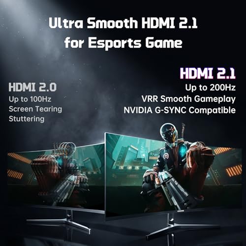 Hikers 34 Inch Curved Gaming Monitor UWQHD 200Hz HDMI 2.1×2 & DP 1.4×1 Ultrawide 3440×1440 Monitor, 21:9 1500R PIP/PBP, Fast VA MPRT 1ms 131% sRGB AI Crosshair (G34H1Q, Includes One HDMI 2.1 Cable) - size: 34 inch