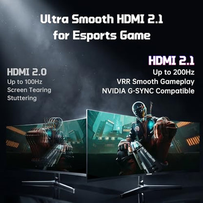 Hikers 34 Inch Curved Gaming Monitor UWQHD 200Hz HDMI 2.1×2 & DP 1.4×1 Ultrawide 3440×1440 Monitor, 21:9 1500R PIP/PBP, Fast VA MPRT 1ms 131% sRGB AI Crosshair (G34H1Q, Includes One HDMI 2.1 Cable) - size: 34 inch