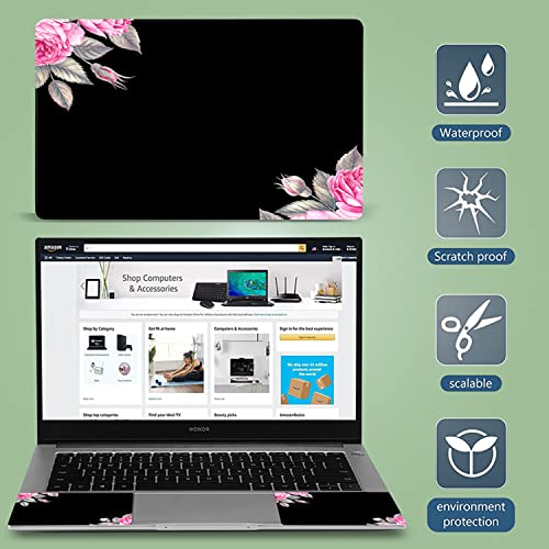 Black Flower 11.6 13 13.3 14 15 15.6 Inch Netbook Laptop Skin Sticker Reusable Protector Cover for Laptop Notebook FY-NEK-11 - color: FY-NEK-11