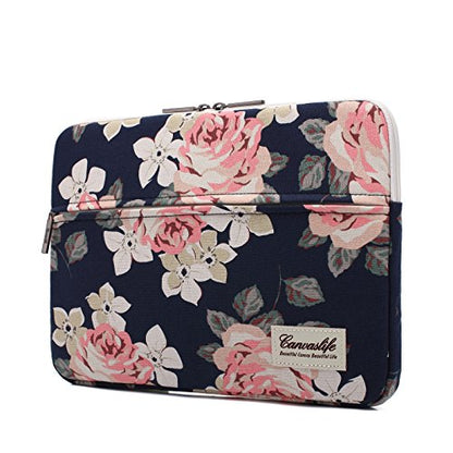 Canvaslife White Rose Patten Laptop Sleeve 14 inch 14.0 inch Laptop case Bag - color: White Rose, size: 14 inch / 14.0 inch