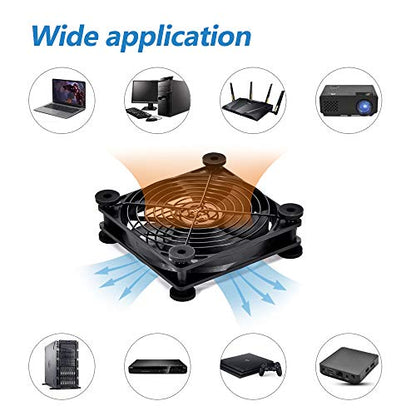 SCCCF Quiet 120mm USB Fan, 5V USB Portable Cooling Fan for Flat Panel TV Receiver Router DVR PlayStation Xbox Computer Cabinet Cooler - style: USB 120mm Single Fan