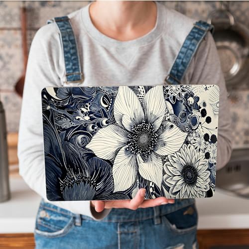 Universal Laptop Skin Sticker with 2 Wrist Pad Skins, Waterproof Scratch Resistant Vinyl Laptop Cover Decal, Cut to Fit for 11–15.6 Inch MacBook HP Dell Lenovo, Black White Sunflowers - color: Black White Sunflowers