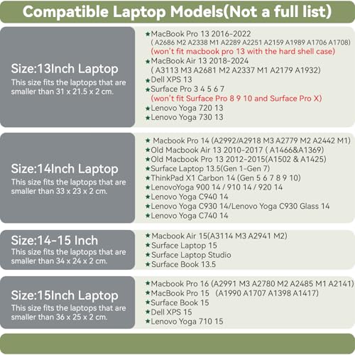 PU Leather Laptop Sleeve Compatible with 15.3 inch MacBook Air 2023 2024, Surface Book 13.5, Surface Laptop Studio - Beige - color: Beige, size: 14-15 Inch