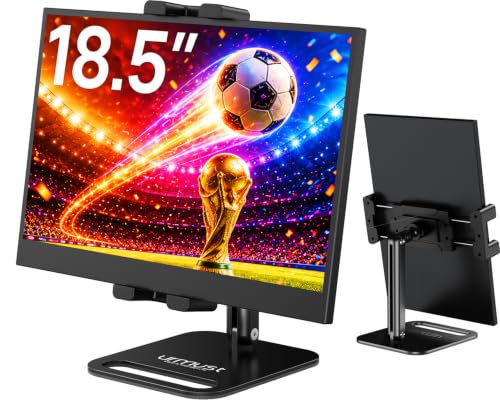 Urmust Portable Monitor Stand for 10-18.5 Inch Screens, Weighted Metal Base | Stable weighted base, foldable arm, adjustable viewing angle, ideal for laptop second screen, home office and travel - size: Single-arm