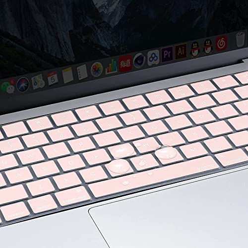 MOSISO Keyboard Cover Skin Compatible with MacBook Air 15 inch M3 M2 | A3114 A2941/Air 13.6 A3113 A2681/Pro 14/16 M4 M3 M2 M1, Chalk Pink - color: Chalk Pink
