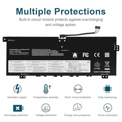L18M4PE0 Laptop Battery for Lenovo Yoga C740-14 C740-14IML 81TC 81TC006VGE 81TC002RGE Series 5B10W67296 5B10U40209 L18L4PE0 5B10W67185 SB10W67368 5B10U40210 SB10W67235 L18L4PEO L18M4PEO 2ICP5/41/110-2 - size: 10.16*3.66*0.2inch L18M4PE0