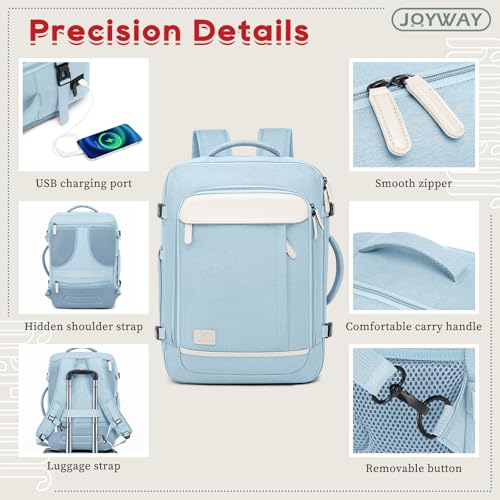 Joyway Expandable Carry on Luggage Sets Airline Approved, Lightweight Hard Shell 20 Inch Carry-on Suitcase with Spinner Wheels (Carry on luggage，LightBlue) - color: Light Blue, size: Carry on luggage