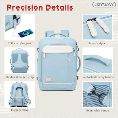 Joyway Expandable Carry on Luggage Sets Airline Approved, Lightweight Hard Shell 20 Inch Carry-on Suitcase with Spinner Wheels (Carry on luggage，LightBlue) - color: Light Blue, size: Carry on luggage