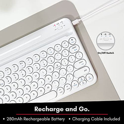 Macally Compact Bluetooth Keyboard and a Comfortable Bluetooth Mouse, Office Essentials