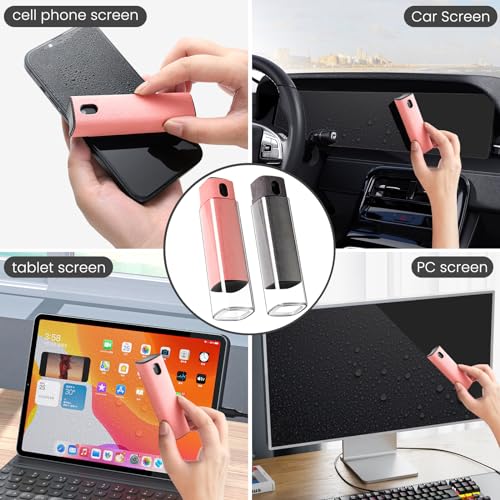 CUIUD Screen Cleaner Kit 3 Pcs, Two in One Screen Cleaner Spray and Wipe, Touchscreen Mist Cleaner Spray Bottle for Phone/Laptop/Tablet/TV/Monitor/Car Screens - color: 3 Pcs(Grey+Pink+Blue)