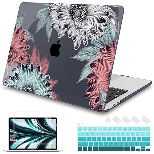Mektron for MacBook Pro 16 inch A2141 Case 2020 2019 Release with Retina Display & Touch Bar & Touch ID, Blooming Chrysanthemums Plastic Hard Shell Cover Keyboard Skin Screen Protector Dust Plug - color: Blooming Chrysanthemums