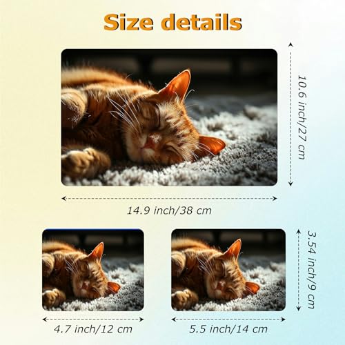 Universal Laptop Skin Sticker with 2 Wrist Pad Decals, 3-Piece Removable Vinyl Laptop Cover, Sleep Cat Waterproof Anti-Scratch, Easy-Trim Fit for 13.3" 14" 15.6" Laptops - color: Sleep Cat