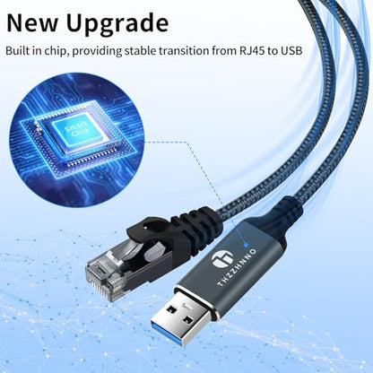 USB to Ethernet Cable 3.3FT, USB 3.0 A to RJ45 Male Cable Directly Connected Gigabit LAN Network, Compatible with Laptop, PC, MacBook, Switch, Windows 10/11, macOS, Linux - size: 3.3FT, style: USB A to Ethernet