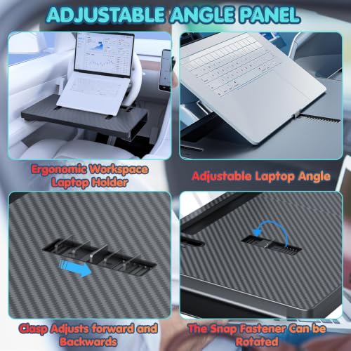 Car Tray for 2023 2024 2025 Honda Pilot | ABS Material Multi Functional Steering Wheel Desk Folds Into Storage Box For Working Dining