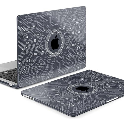 Batianda AstroGrid Case for MacBook Air 13.6" M2-M5 Chip, Circuit Board | 4-in-1 set with circuit board tech design, ultra slim hard shell protection for tech lovers, students and engineers - color: Circuit Board