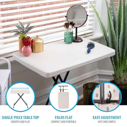 LIFETIME 28240 Adjustable Folding Laptop Table TV Tray, 30 Inch Almond - color: Almond, size: 30 Inch