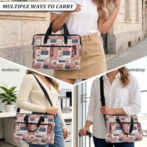 Laptop Sleeve, Laptop Cover with Adjustable Strap Computer Bag Tablet Notebook Sleeves Handbag Messenger Briefcase - color: American Flag Design