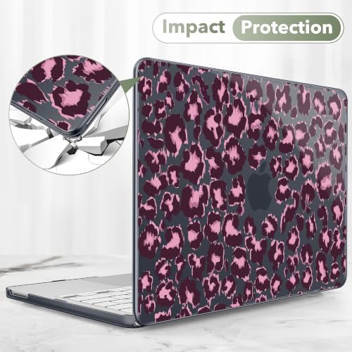 Compatible with MacBook Neo 13 inch (2026 Release A3404) (A18 Pro) with Liquid Retina Display, Printed Slim Protective Case with Screen Protector & Keybaord Cover, Leopard - color: leopard