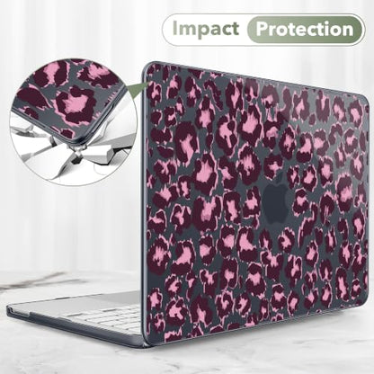 Compatible with MacBook Neo 13 inch (2026 Release A3404) (A18 Pro) with Liquid Retina Display, Printed Slim Protective Case with Screen Protector & Keybaord Cover, Leopard - color: leopard