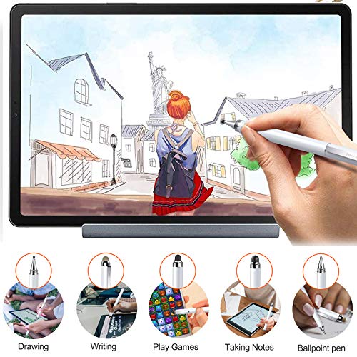 Penyeah 4-in-1 Stylus Pen for iPhone, iPad, Switch & Android Devices- White | Versatile 4 Different Tips, Writing/Drawing/Scrolling/Selecting/Signing Documents Easier & Preciser, Spare Tips Included - color: White
