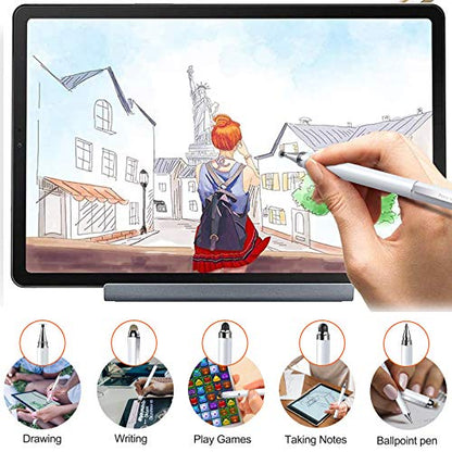 Penyeah 4-in-1 Stylus Pen for iPhone, iPad, Switch & Android Devices- White | Versatile 4 Different Tips, Writing/Drawing/Scrolling/Selecting/Signing Documents Easier & Preciser, Spare Tips Included - color: White