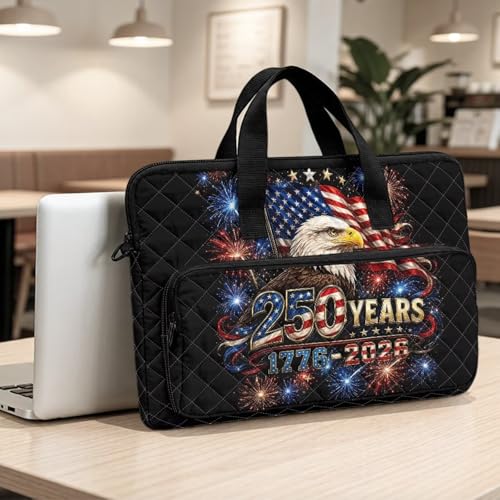 Laptop Sleeve, Laptop Cover with Adjustable Strap Computer Bag Tablet Notebook Sleeves Handbag Messenger Briefcase - color: Usa 250th Birthday