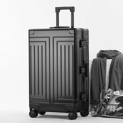 All Aluminum Magnesium Carry On Luggage，Cut from Whole Aluminum Sheet，22x14x9 Airline Approved ，（3rd Generation，Premium Magnesium Metal zipperless suitcase ） (black, 26inch) - color: black, size: 26 inch