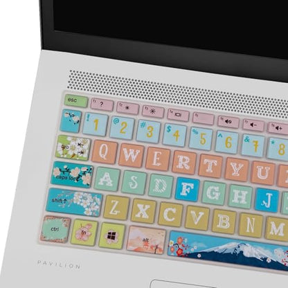 Keyboard Cover for HP 14" Laptop/HP Pavilion x360 14M-BA/CD 14M-DH 14-BF 14-cm 14-CF 14-DF 14-dk 14-DS 14-dq 14-FQ Series, 14-dq0020nr/dq0030nr, 14-fq1025nr/fq0033dx, Sakura - color: Sakura