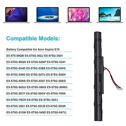 AS16A5K AS16A8K 4ICR19/66 Battery for Acer Aspire E5-523 E5-553 E5-576 E5-774G N16Q2 E5-576G E5-575G E5-475 F5-573 E5-575-52JF E5-575-33BM E5-575G-76YK E5-575-54SM E5-575G-57D4 E5-576-392H E5-575-54E8 - size: 10.35*1.56*0.85inch E5-575