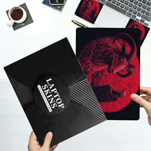 Universal Laptop Skin Sticker with 2 Wrist Pad Decals, 3-Piece Removable Vinyl Laptop Cover, Skull Sheep Waterproof Anti-Scratch, Easy-Trim Fit for 13.3" 14" 15.6" Laptops - color: Skull Sheep