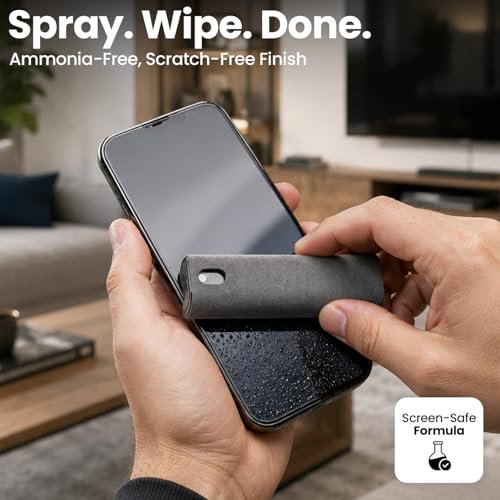 EVEO Car Screen Cleaner Spray and Wipe -2-in-1 iPad Accesories Laptop screen cleaner, New Car Essentials - Touchscreen Cleaner for tesla, Laptop, Computer, MacBook and More - 2 Pack (Grey & Rose Gold) - color: Grey & Rose Gold