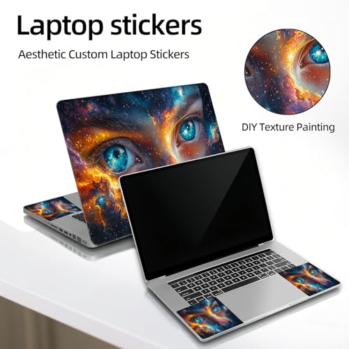 Universal Laptop Skin Sticker Decal, 12"-15.6" Aesthetic Vinyl Wrap, Cosmic Eyes Galaxy Waterproof Notebook Cover Art Protector for MacBook HP Dell Lenovo, Fits 13" 14" 15" 15.6" - color: Cosmic Eyes Galaxy