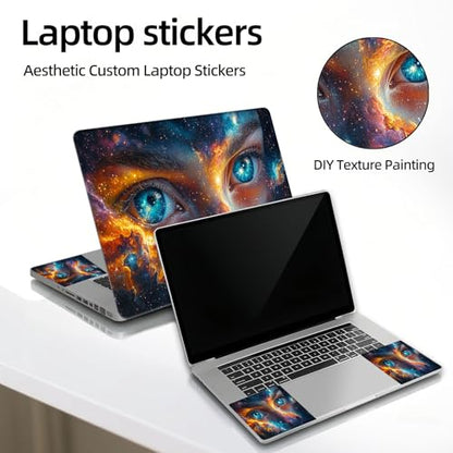 Universal Laptop Skin Sticker Decal, 12"-15.6" Aesthetic Vinyl Wrap, Cosmic Eyes Galaxy Waterproof Notebook Cover Art Protector for MacBook HP Dell Lenovo, Fits 13" 14" 15" 15.6" - color: Cosmic Eyes Galaxy