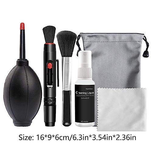 6 in 1 Camera Cleaning Kit Professional DSLR Lens Cleaning Tool for Sensor Lens 6 in 1 Digital Camera Cleaner Kit Including Dust Blower with Cleaning Swabs