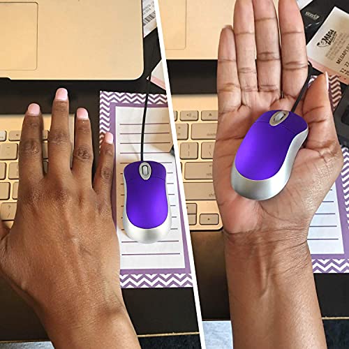 EEEKit 2 Pack Mini Retractable Cable USB Optical Mouse, Purple, Unisex - color: Purple