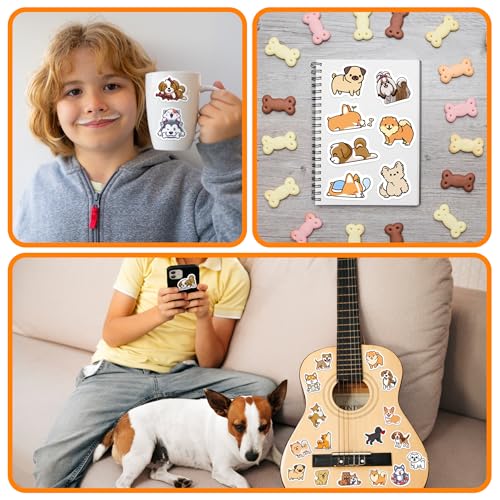 65 Pcs Cute Dogs Water Bottle Stickers for Kids, Vinyl Waterproof Animal Decals for Classroom School, Students Teachers Supplies Prizes for Kids Teen Girls - color: Non-luminescent-356kshr
