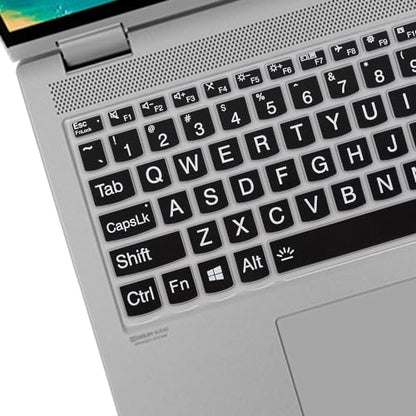 Large Print Keyboard Cover for Lenovo Yoga 7i 15.6" 16", IdeaPad 3/IdeaPad 3i 15.6 17.3, IdeaPad 5/IdeaPad 5i 15.6 17.3, IdeaPad Flex 5/Flex 5 15.6, Yoga Slim 7 15, IdeaPad Slim 7 15.6, ThinkBook 15 - color: Bold black