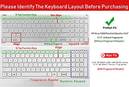 Keyboard Cover Skin Compatible HP Pavilion x360 15.6 15-BR075NR/ HP Pavilion 15.6" 15-BS 15-BW 15-CC 15-CB 15-CD/HP Envy x360 15M-BP 15M-BQ,HP Envy 17M 17-BS Laptop Keyboard Cover(Rainbow 11) - color: CH11