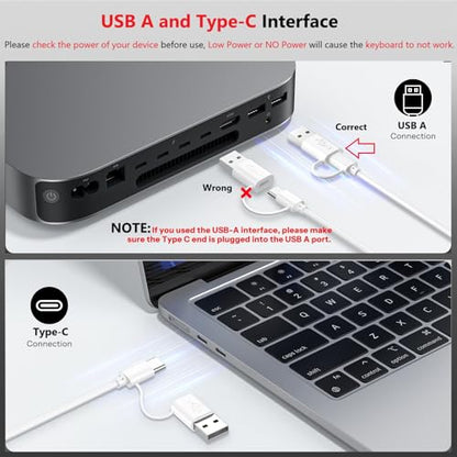OMOTON Wired Keyboard for Mac, Compact 78-Key, USB-C/A Plug & Play, White | Stable Wired Connection, Compatible with MacBook Pro/Air/Neo, iMac, Mac Mini & Mac Pro – Desk Work, Home, School & Office