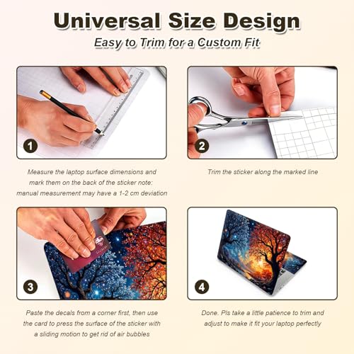 Universal Laptop Skin Sticker, 11-15.6 Inch Reusable Vinyl Laptop Skin Decal, Scratch Resistant Waterproof Cover, Easy to Trim & Apply, Tree - color: Tree