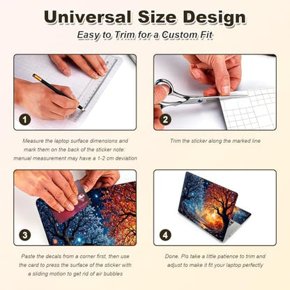 Universal Laptop Skin Sticker, 11-15.6 Inch Reusable Vinyl Laptop Skin Decal, Scratch Resistant Waterproof Cover, Easy to Trim & Apply, Tree - color: Tree