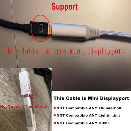 USB-C to Mini Displayport,4K@60Hz USB C to Mini DisplayPort Adapter | Nylon,Compatible with MacBook Pro 2016-2023/Air,ChromeBook