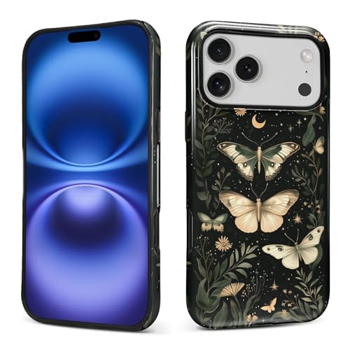 CARLOCA Case for iPhone 17 Pro Max,Gothic Dark Butterfly Design Hybrid Dual Protection Soft TPU Hard PC Shockproof Anti Scratch Men & Women Stylish Protective Phone Case - color: Gothic Dark Butterfly, size: iPhone 17 Pro Max