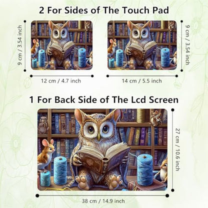Laptop Skin Sticker Decal, Universal Reusable Vinyl Laptop Cover for 12" 13" 13.3" 14" 15" 15.4" 15.6" Notebook PC, Waterproof Scratch-Resistant with 2 Wrist Pads, Easy to Apply & Remove,Bookshelf Owl - color: Bookshelf Owl