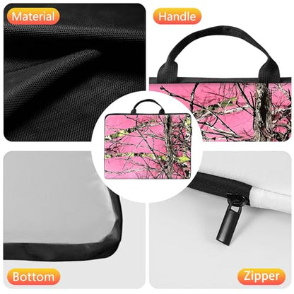 10 inch Laptop Sleeve with Laptop Skin Sticker Set – Slim Protective Case with Smooth Zipper, Lightweight Tablet & Notebook Sleeve for Travel & Daily Carry, Pink Camo Tree - color: Pink Camo Tree, size: 10 inch