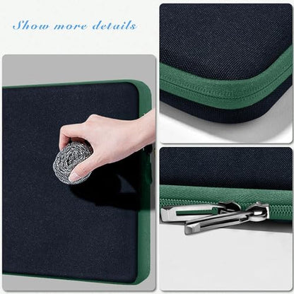 Hseok Laptop Case 13.3 14 inch Sleeve, Rainproof & Shockproof Carrying Case Compatible with MacBook Pro/Neo 14 M5/M4/M3/M2/M1,13.3 MacBook Air/Pro,XPS 14 and Most 13"-14" Notebook Tablet,Bk-Green - color: Black-green
