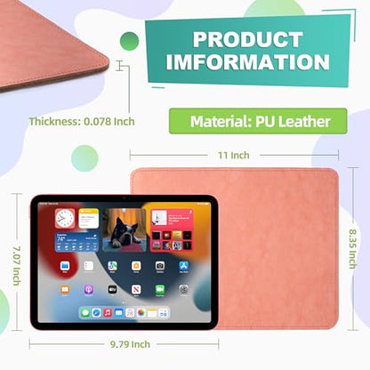 PU Leather Mouse Pad With Stitched Edge, Micro-Fiber Base, Non-Slip Waterproof for Computers, Laptop, 8x11 Inch (Pink) - color: Pink, size: 8L x 11W inches