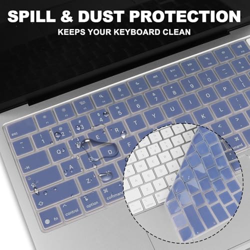 Allinside Keyboard Cover for 2026 MacBook Neo 13-inch A3404 (A18 Pro) & MacBook Air 13"/15" and MacBook Pro 14"/16" (M5 Chip), Premium Silicone Keyboard Protector Skin, US ANSI Layout, Lavender Gray - color: Lavender Gray