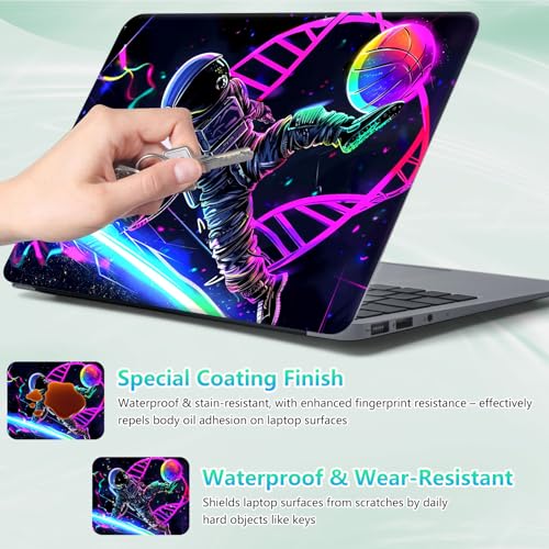 Laptop Skin Sticker Decal 12"-15.6" Universal Laptop/Notebook/Netbook Vinyl - Waterproof Scratch Resistant,Fits HP Dell Lenovo MacBook,2 Free Wrist Pads,Easy Apply & Remove,Cute Pink Astronaut - color: Cute Pink Astronaut
